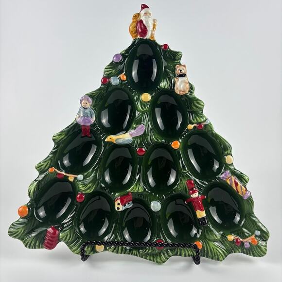 Spode Christmas Tree Deviled Egg Tray 12" Ceramic DIsh New - Open Box - Picture 4 of 9